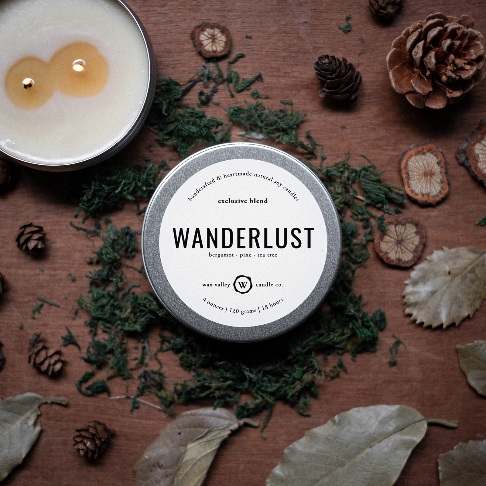 Wanderlust Travel Tin Candle – soy wax - Worganix